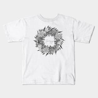 Flower wreath. Monochrome. Sketch Kids T-Shirt